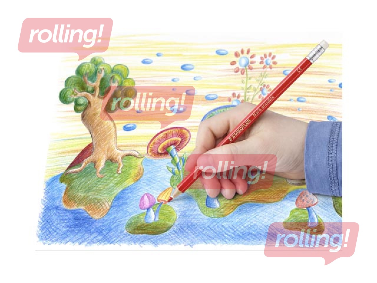 Krāsainie zīmuļi ar dzēšgumiju Staedtler 144 50N, 24 gab.