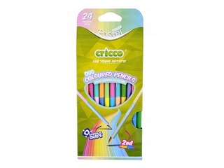 Цветные карандаши трехгранные Cricco, двусторонний, пастельные цвета, 12 шт., 24 цветов