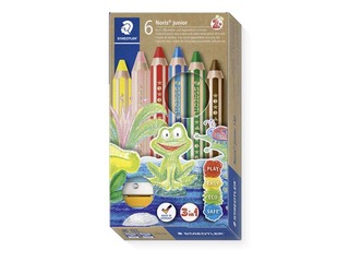 Värvilised pliiatsid teritajaga Staedtler Noris junior 140, 6 tk.