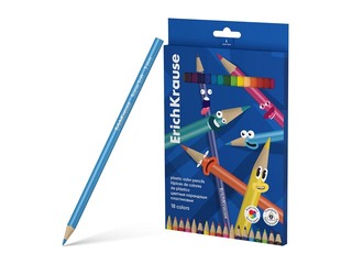 Colored pencils ErichKrause, triangular, 18 colors