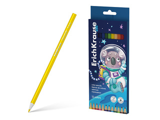 Krāsainie zīmuļi ErichKrause, Kids Space Animals, trīsstūra, 12 krāsas