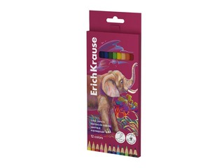 Colored pencils ErichKrause, Safari, triangular, 12 colors