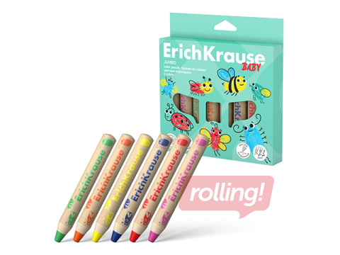 Colored pencils ErichKrause, Jumbo, 6 colors