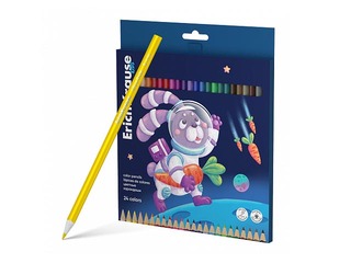 Värvipliiatsid ErichKrause Kids, Space Animals, kolmnurkse kujuga, 24 värvi