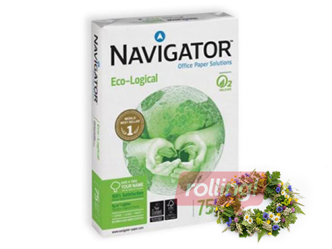 Papīrs Navigator Eco-Logical, A4, 75g/m², 500 loksnes + Līgo dāvana!