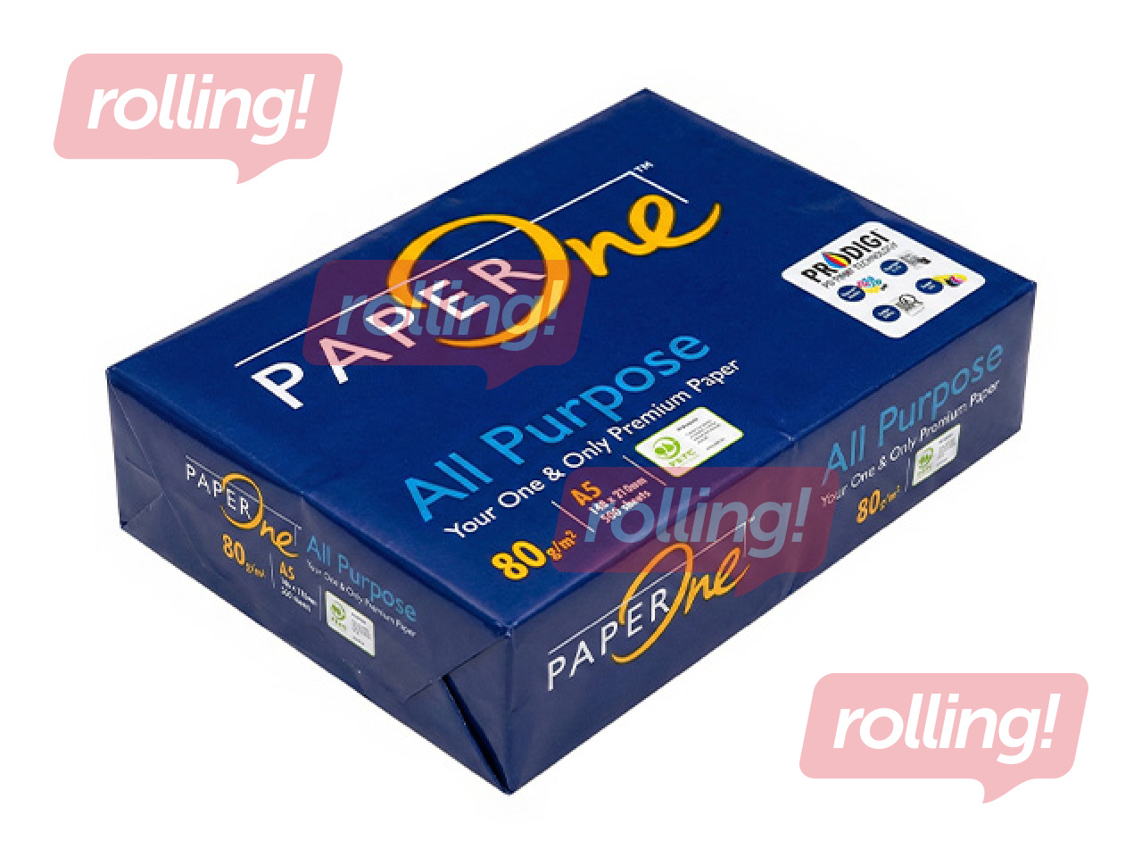 Papīrs Paper One, All Purpose, 80g/m2, A5, 500 loksnes