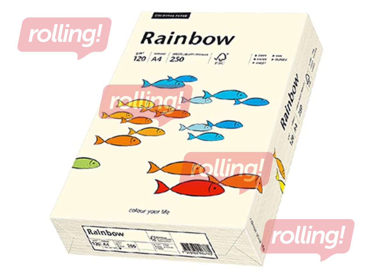Papīrs Rainbow 03, A4, krēmkrāsas, 80g/m², 500 loksnes