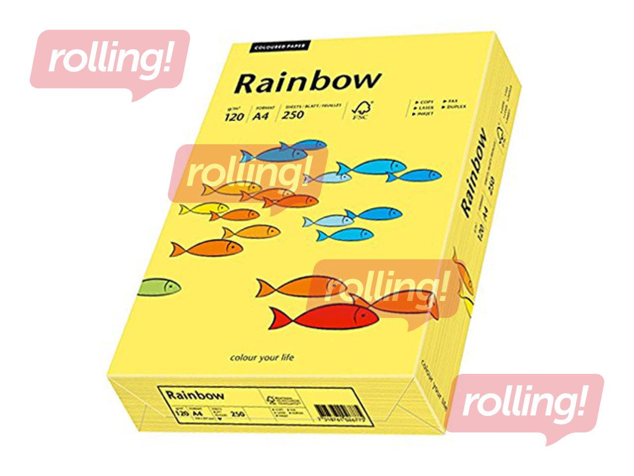 Papīrs Rainbow 14, A4, vidēji dzeltens, 80g/m², 500 loksnes