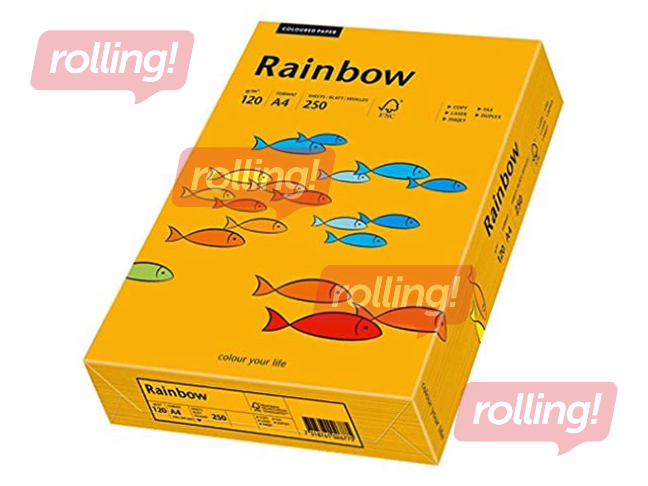 Papīrs Rainbow 22, gaiši oranžs, A4, 80g/m², 500 loksnes