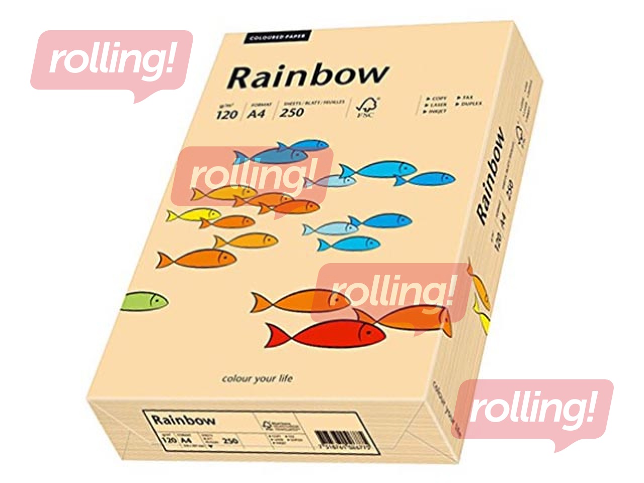 Papīrs Rainbow 40, A4, laša krāsas, 80g/m², 500 loksnes