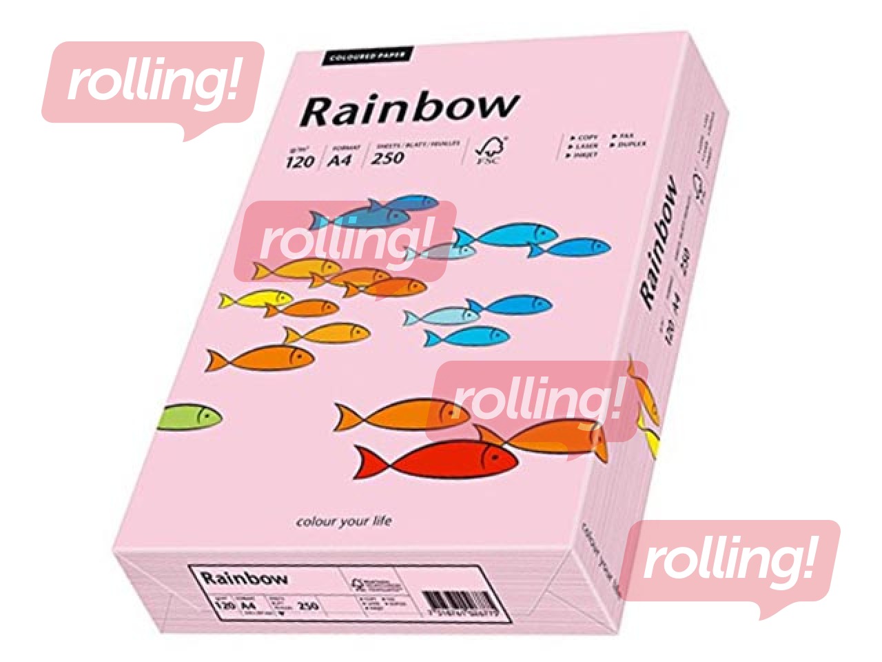 Papīrs Rainbow 54, A4, gaiši rozā, 80g/m², 500 loksnes