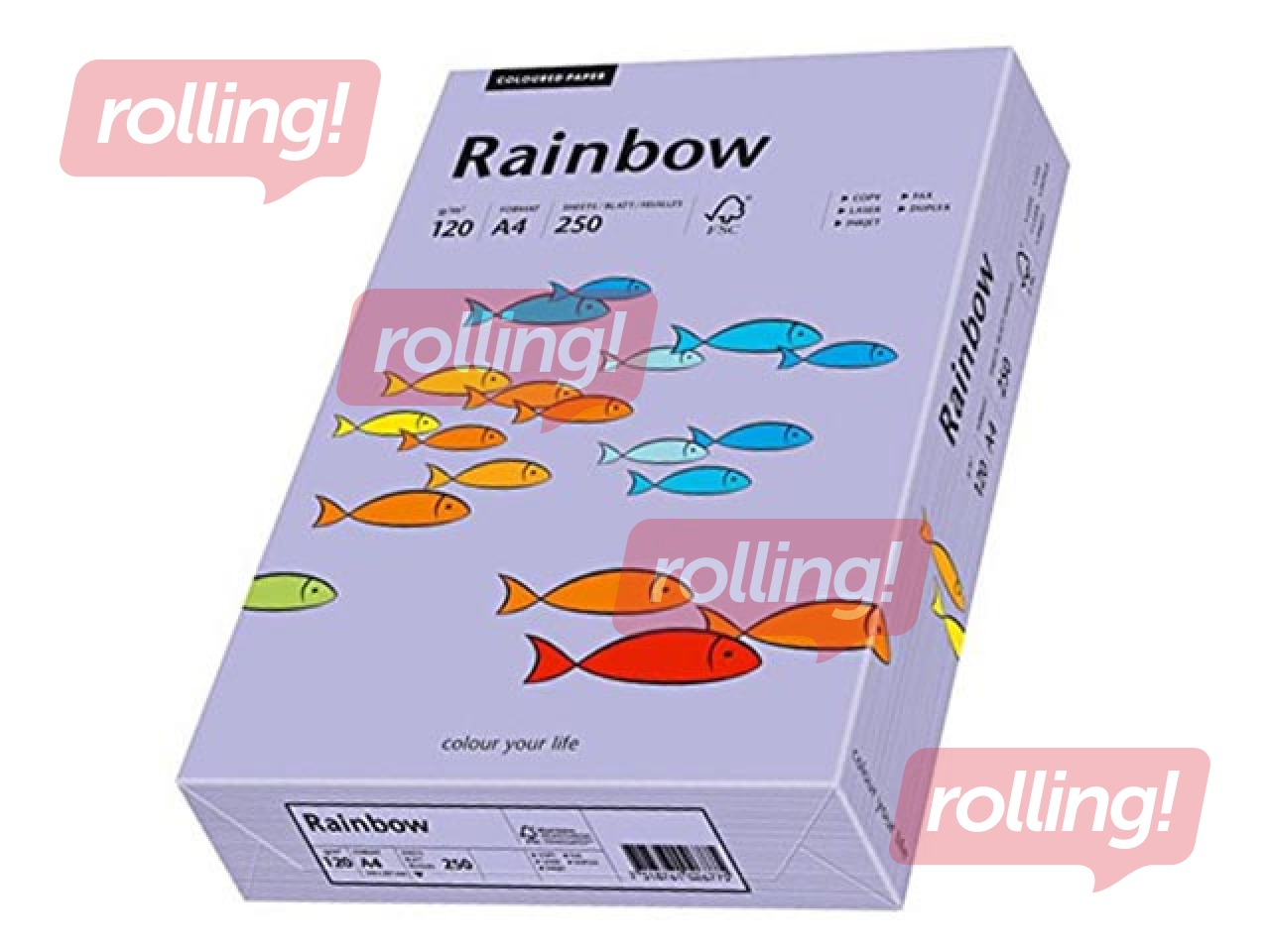 Papīrs Rainbow 60, A4, violets, 80g/m², 500 loksnes