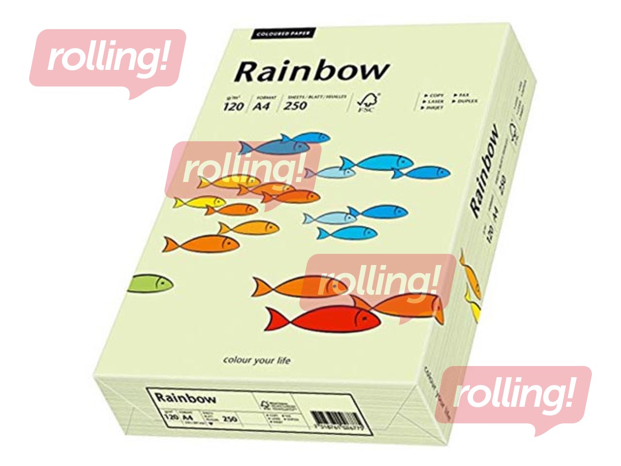 Papīrs Rainbow 72, A4, gaiši zaļš, 80g/m², 500 loksnes