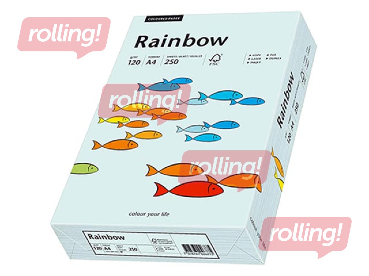 Papīrs Rainbow 82, A4, gaiši zils, 80g/m², 500 loksnes