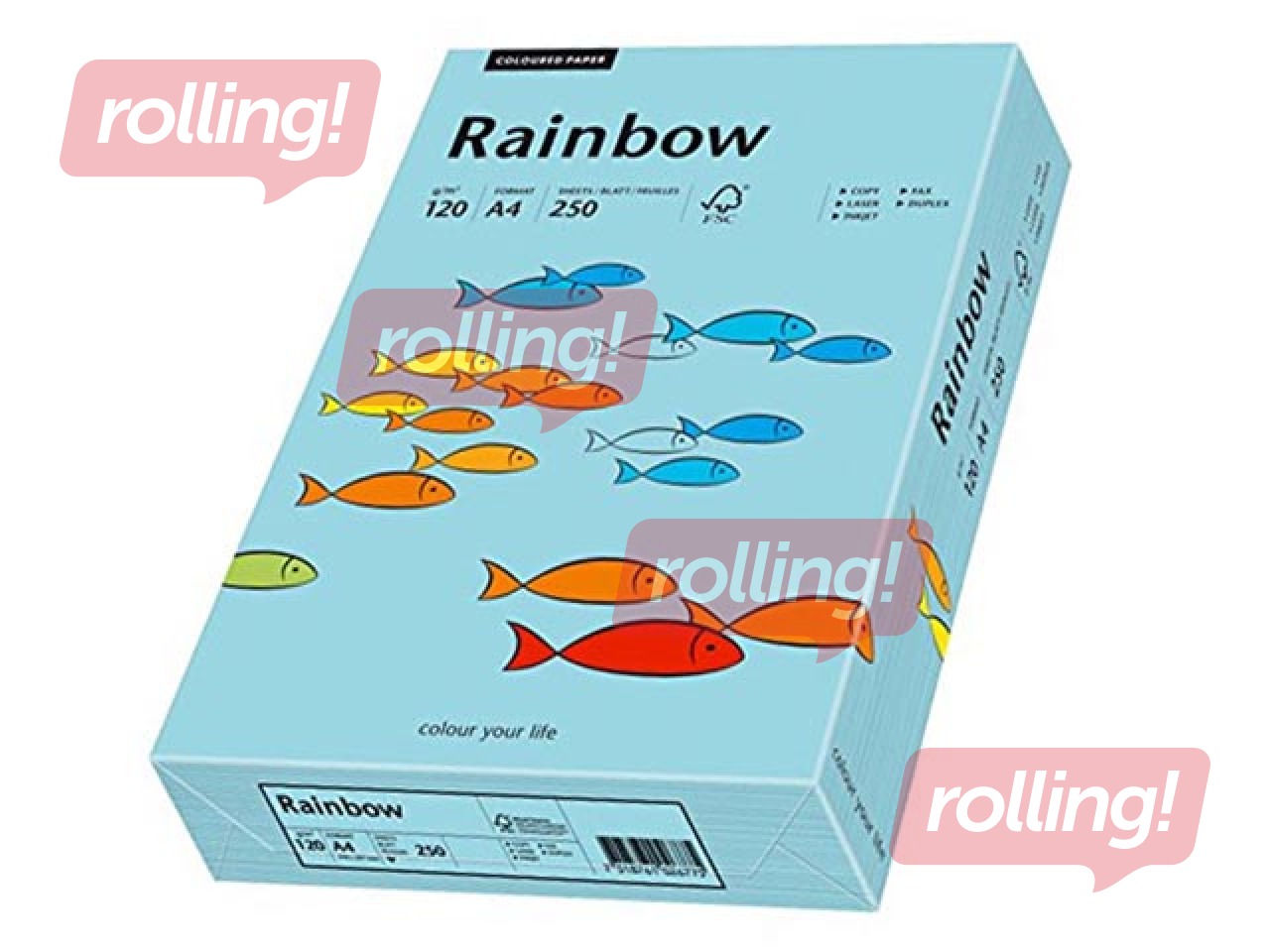 Papīrs Rainbow 84, A4, debess zils, 80g/m², 500 loksnes, 