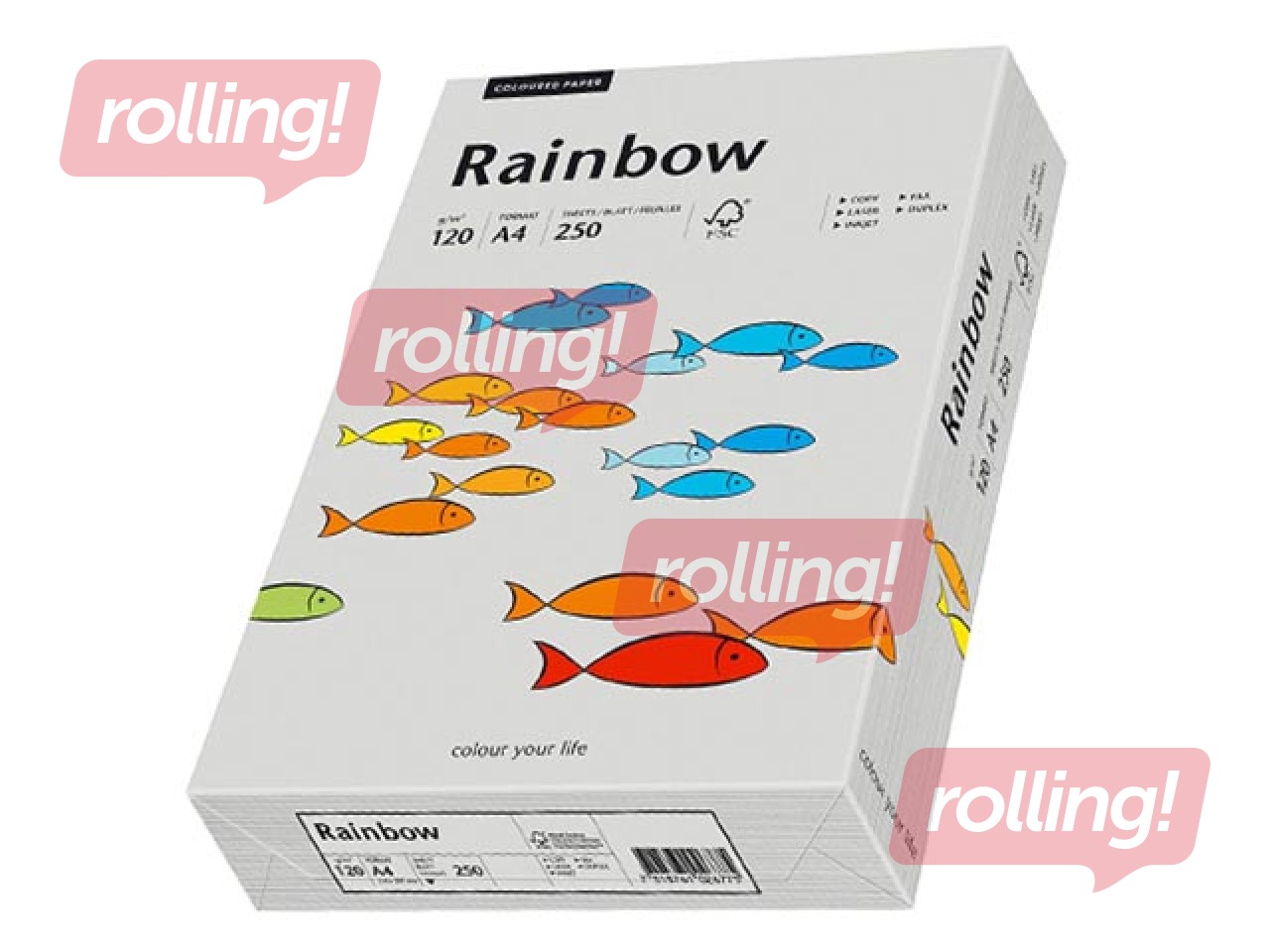Papīrs Rainbow 96, A4, pelēks, 80g/m², 500 loksnes