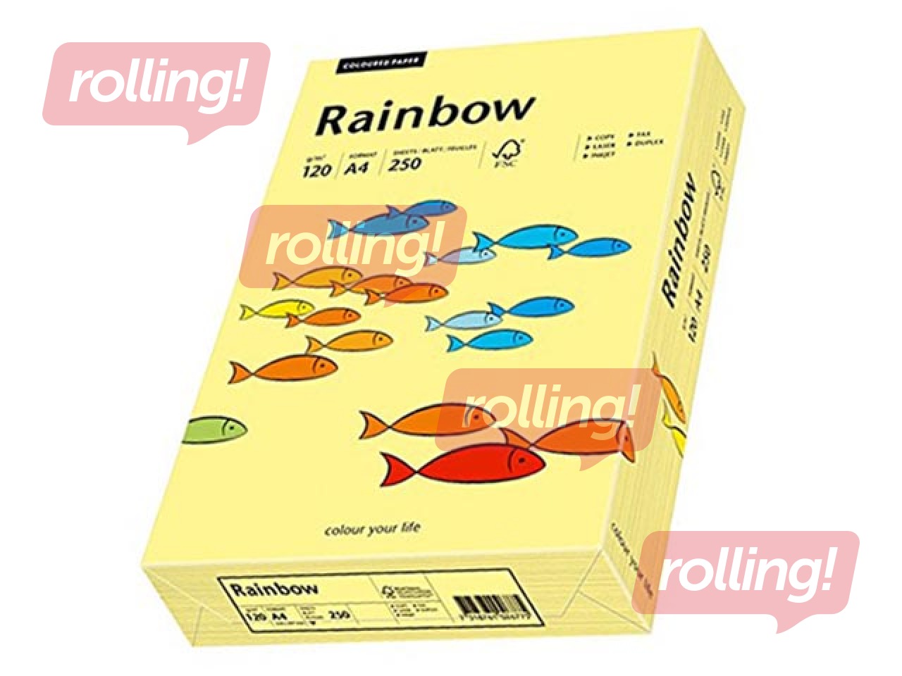Papīrs Rainbow 16, A4, dzeltens, 80g/m², 500 loksnes