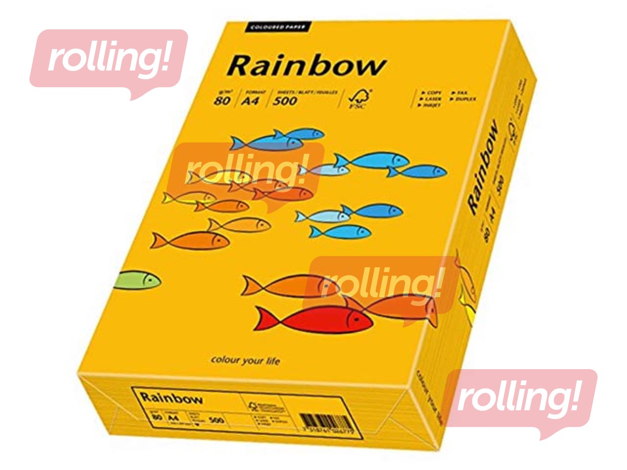 Papīrs Rainbow 24, A4, oranžs, 80g/m², 500 loksnes