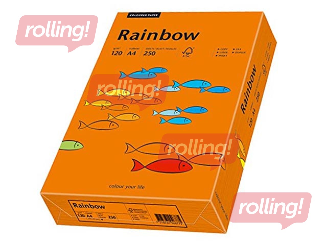 Papīrs Rainbow 26, A4, spilgti oranžs, 80g/m², 500 loksnes