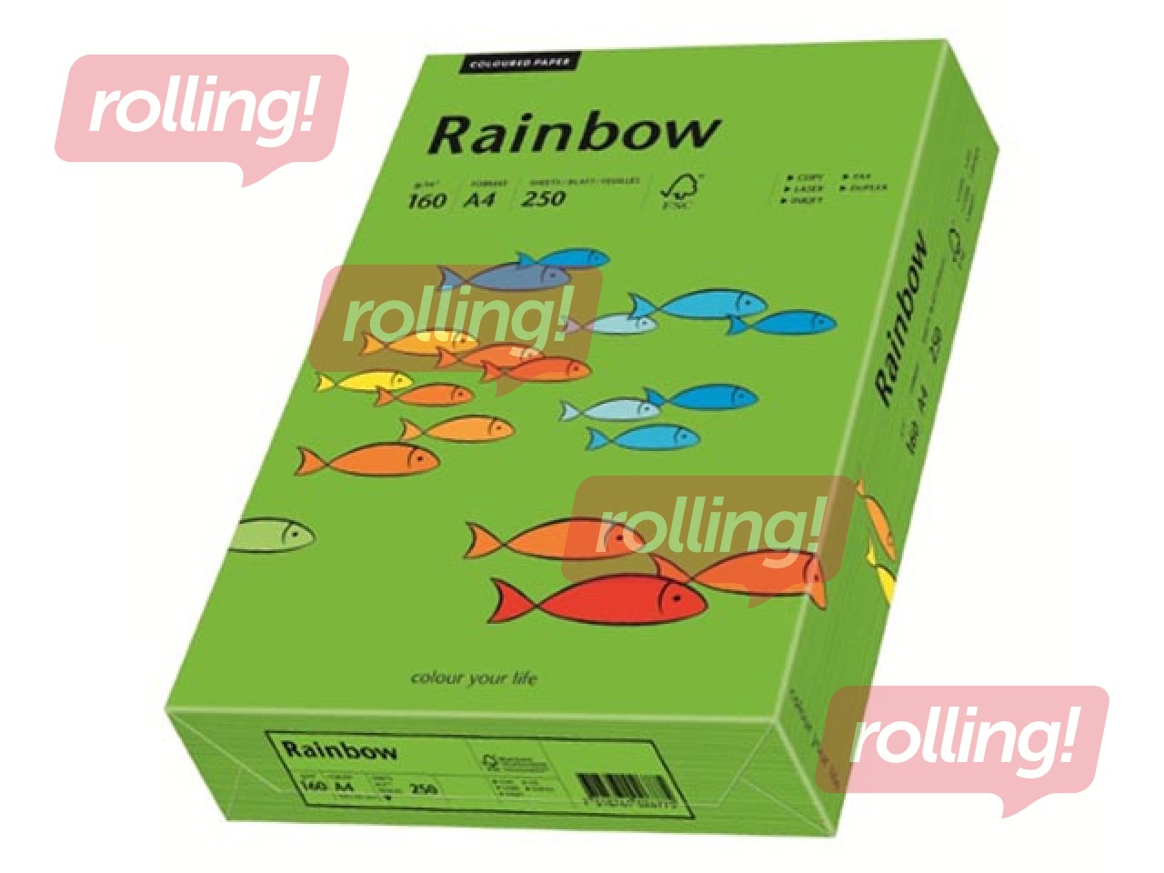 Papīrs Rainbow 78, A4, spilgti zaļš, 80g/m², 500 loksnes