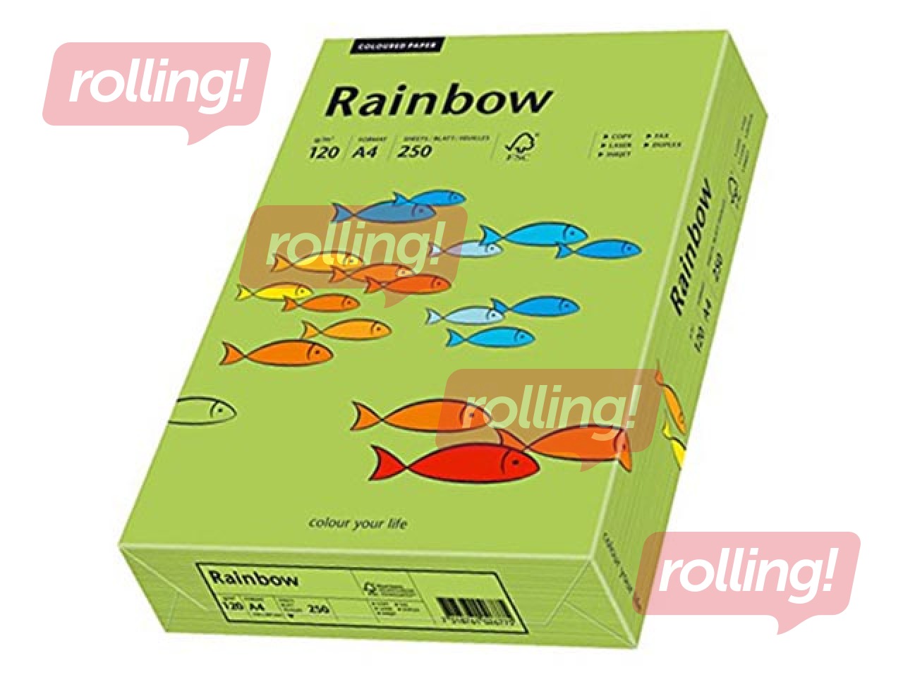 Papīrs Rainbow 76, A4, zaļš, 80g/m², 500 loksnes