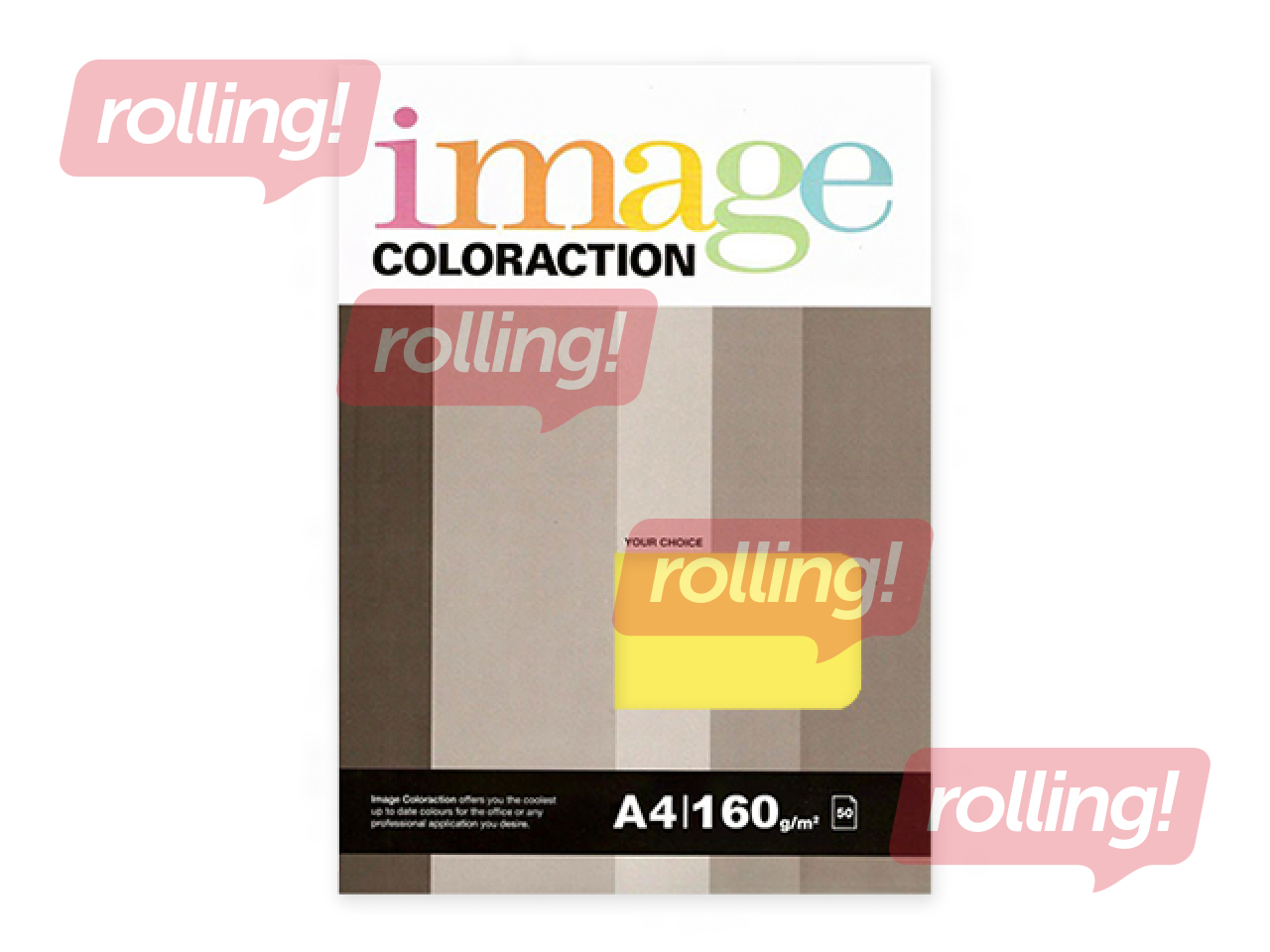 Papīrs Image Coloraction 55, A4, dzeltens, 160g/m², 50 loksnes