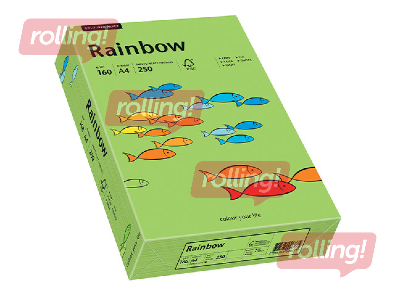Papīrs Rainbow 76, A4, 160g/m2, 250 loksnes, zaļš