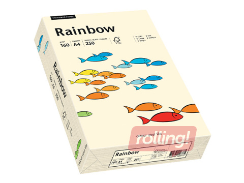 Papīrs Rainbow 03, A4, 160g/m2, 250 loksnes, krēmkrāsas