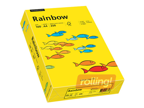 Papīrs Rainbow 18, A4, 160g/m2, 250 loksnes, spilgti dzeltens