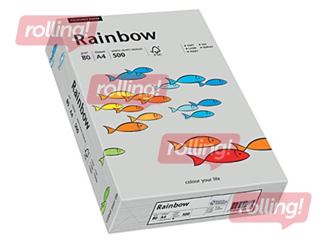 Papīrs Rainbow 93, A4, 160g/m2, 250 loksnes, gaiši pelēks
