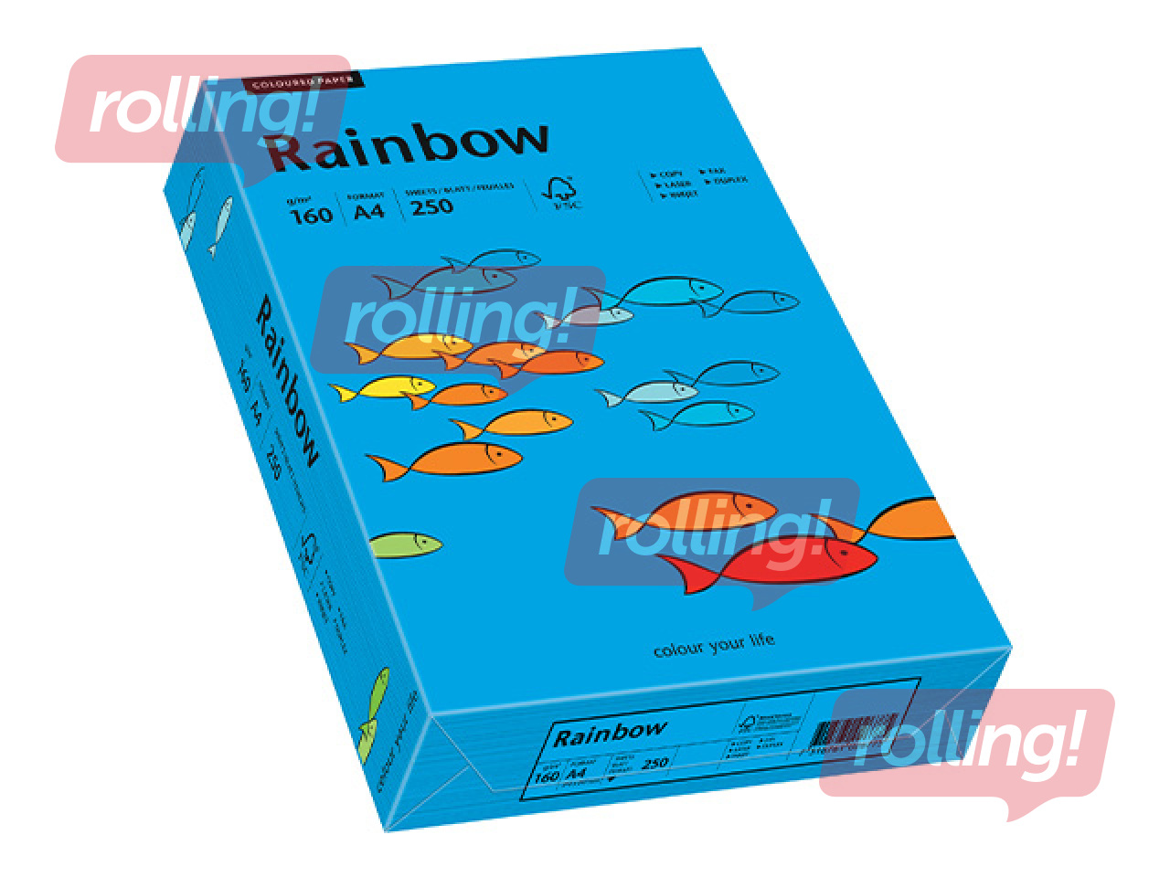 Бумага Rainbow 88, A4, 160г/м2, 250 листов, ярко-синяя