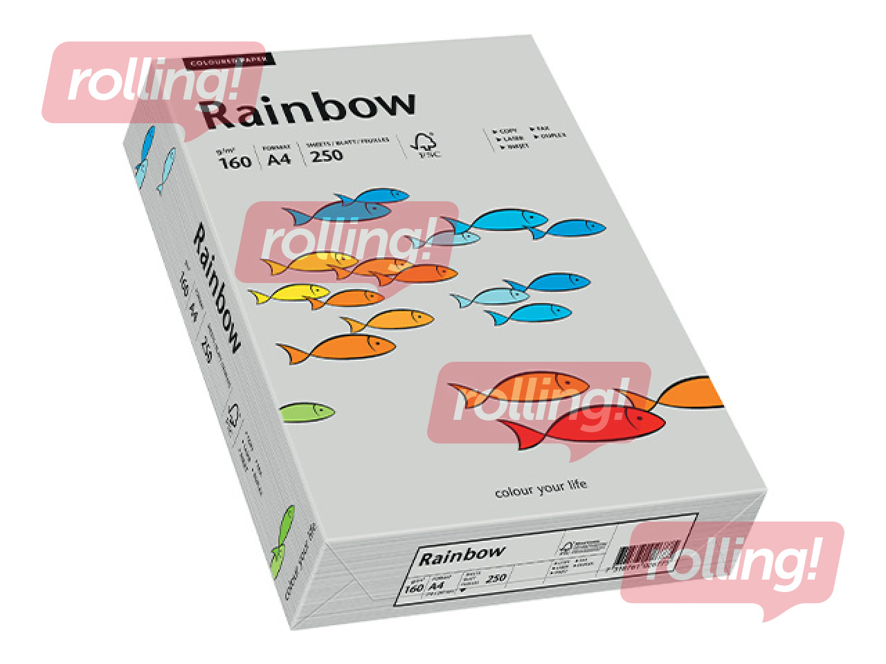 Бумага Rainbow 96, A4, 160г/м2, 250 листов, серая