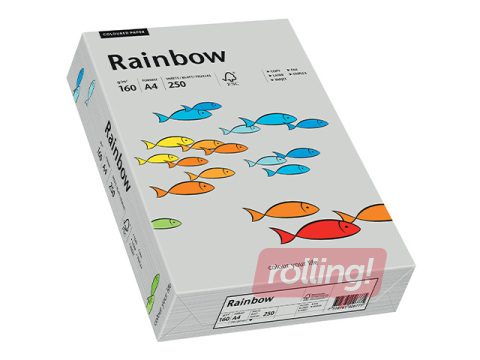 Papīrs Rainbow 96, A4, 160 g/m2, 250 loksnes, pelēks
