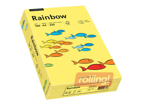 Papīrs Rainbow 16, A4, 160g/m2, 250 loksnes, dzeltens