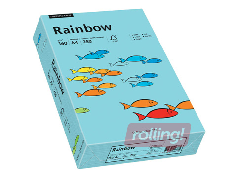 Papīrs Rainbow 84, A4, 160g/m2, 250 loksnes, debess zils