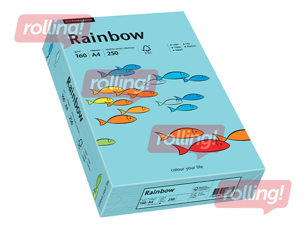 Papīrs Rainbow 84, A4, 160g/m2, 250 loksnes, debess zils