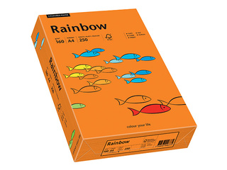 Paper Rainbow 26, A4, 160g/m2, 250 sheets, bright orange
