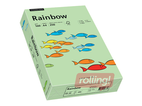 Papīrs Rainbow 75, A4, 160g/m2, 250 loksnes, piparmētru zaļš