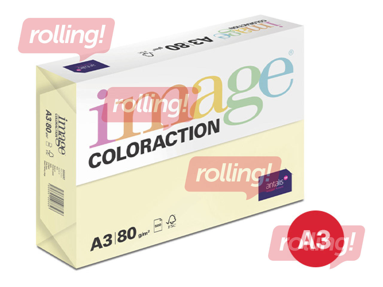 Papīrs Image Coloraction, A3, 80 g/m2, 500 loksnes, Desert / pale yellow