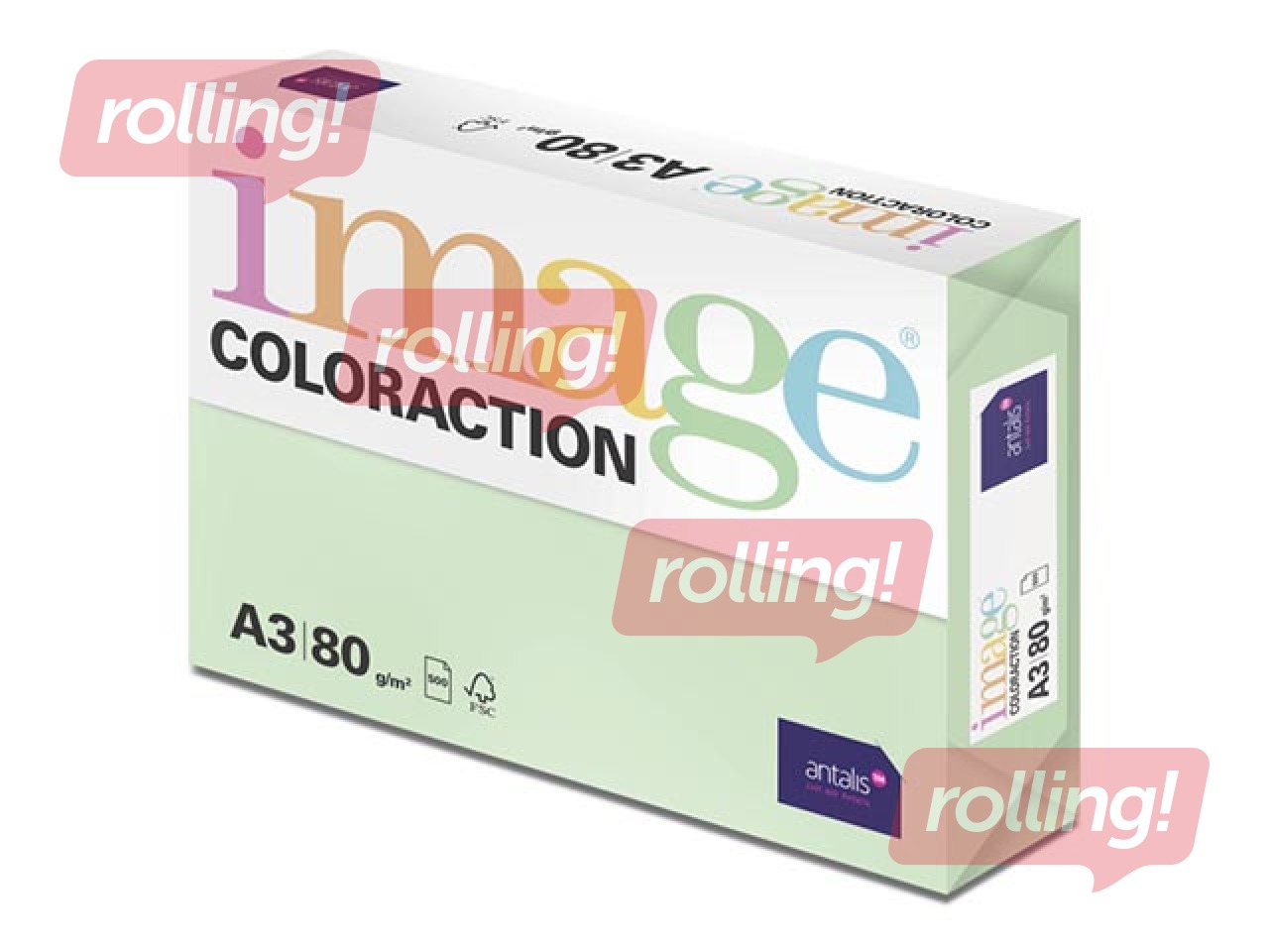Papīrs Image Coloraction, A3, 80g/m2, 500 loksnes, pasteļzaļš