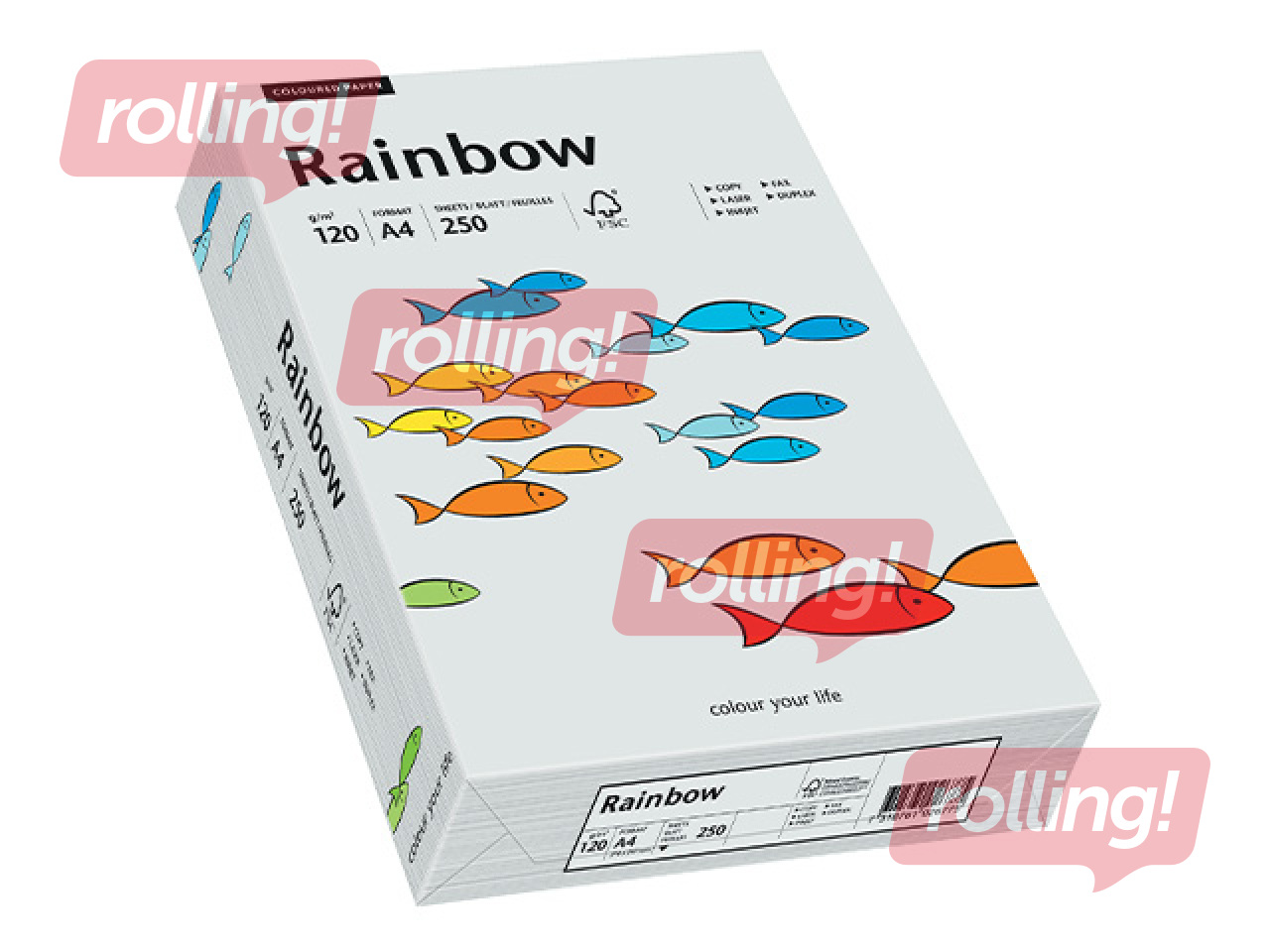 Papīrs Rainbow 93, A4, 120 g/m2, 250 loksnes, gaiši pelēks
