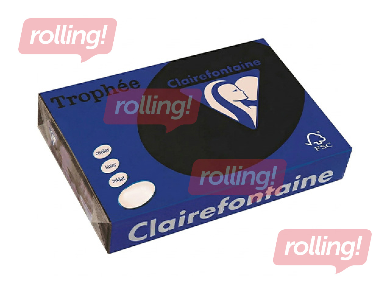 Papīrs Clairefontaine, A4, 160 g/m2, 250 loksnes, melns