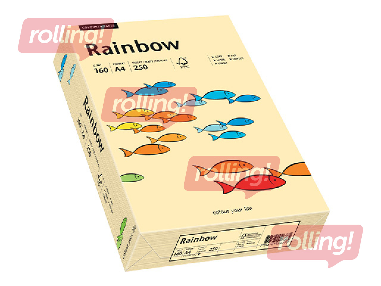 Papīrs Rainbow 06, A4, 160g/m2, 250 loksnes, smilšu krāsas