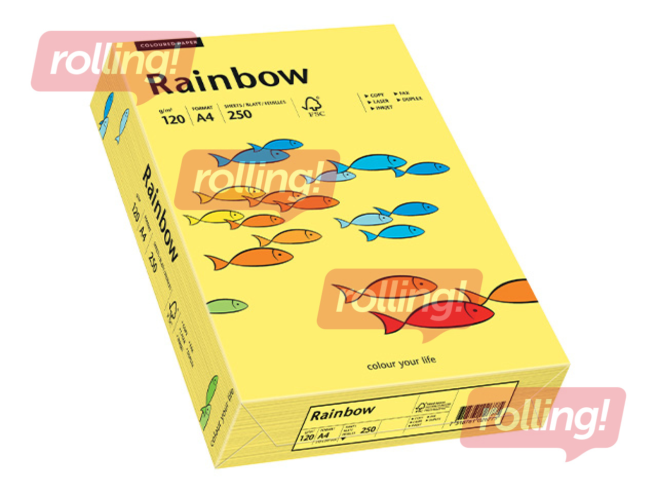 Papīrs Rainbow 16, A4, 120g/m2, 250 loksnes, dzeltens
