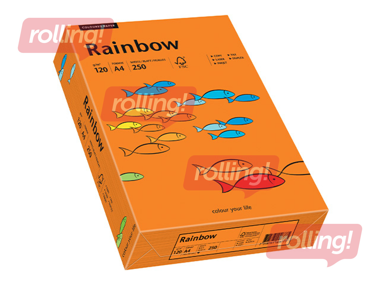 Paper Rainbow 26, A4, 120g/m2, 250 sheets, bright orange