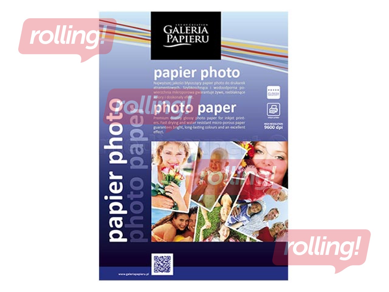 Foto papīrs, glancēts, 10x15cm, 180g/m², 50 loksnes