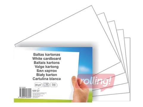 Kartons, A4, balts, 300g/m², 10 loksnes