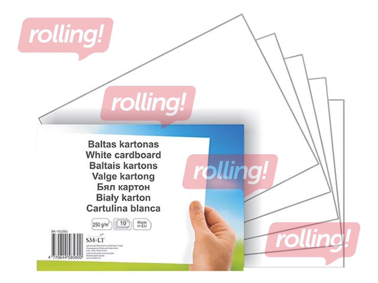 Kartons, A4, balts, 300g/m², 10 loksnes