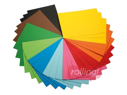 Kartons divpusējs Happy Color, A1, 170g/m², dažādas krāsas, 30 loksnes