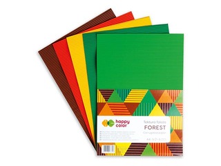 Corrugated colour board Happy Color Forest, A4, 5 colours, 5 sheets